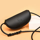 Genuine Leather Crescent Crossbody & Mini Shoulder Bag with Braided Strap