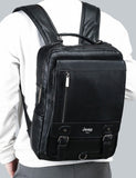 Executive Edge - JEEP BULUO Leather Men’s Backpack for Business and Travel