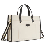 15.6-Inch Women's Canvas Laptop Tote Bag – Stylish Work Briefcase & Travel Shoulder Bag