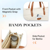 15.6-Inch Women's Canvas Laptop Tote Bag – Stylish Work Briefcase & Travel Shoulder Bag