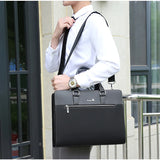 Men's Executive PU Leather Laptop Briefcase & Messenger Bag