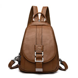 Vintage Leather Backpack - Stylish School & Travel Bag for Girls
