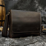 Men's Crazy Horse Leather Crossbody Messenger Bag – Fits A4 Documents