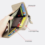 Mini Genuine Leather Women’s Zip Wallet & Card Holder