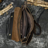Men's Crazy Horse Leather Crossbody Messenger Bag – Fits A4 Documents