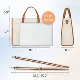 15.6-Inch Women's Canvas Laptop Tote Bag – Stylish Work Briefcase & Travel Shoulder Bag