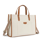 15.6-Inch Women's Canvas Laptop Tote Bag – Stylish Work Briefcase & Travel Shoulder Bag