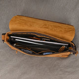 Men's Crazy Horse Leather Crossbody Messenger Bag – Fits A4 Documents