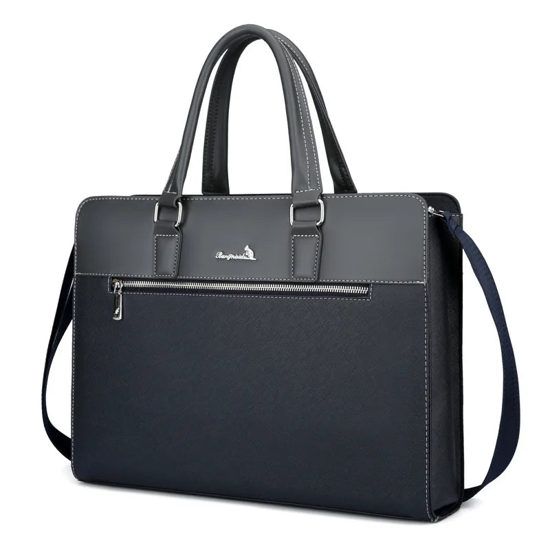 Men's Executive PU Leather Laptop Briefcase & Messenger Bag
