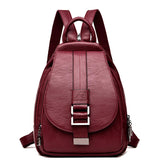 Vintage Leather Backpack - Stylish School & Travel Bag for Girls