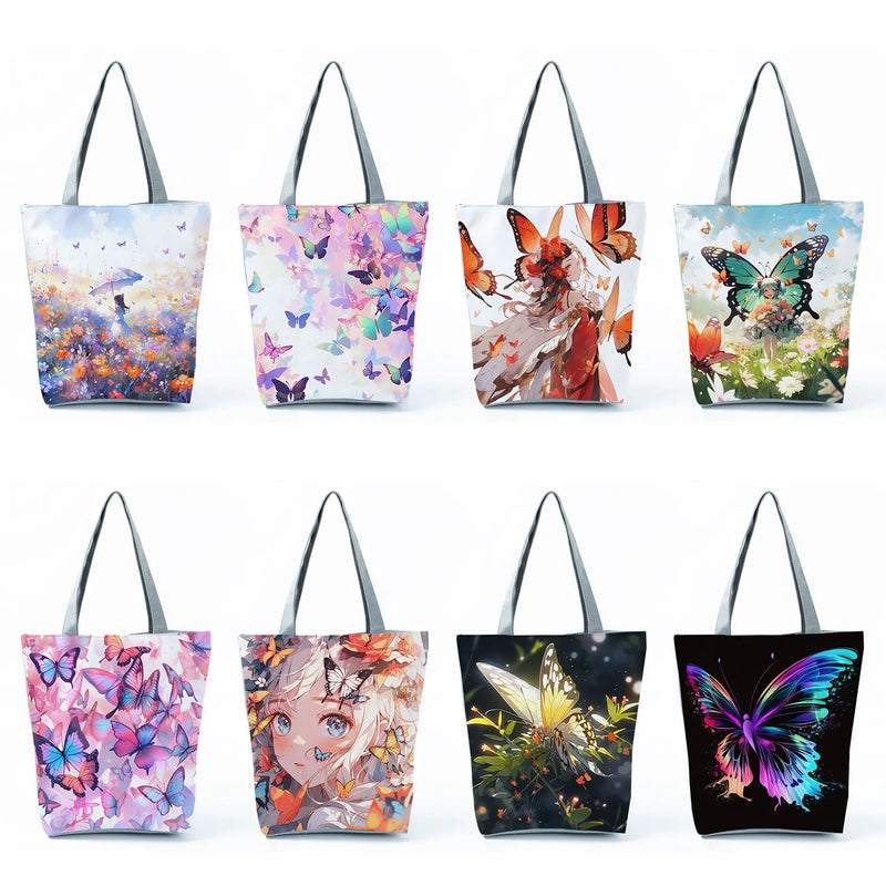 Flutter in Style: The Everyday Floral & Butterfly Tote Bag