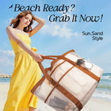 Large Capacity Beach Tote Bag – Foldable Waterproof Travel & Pool Bag