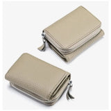 Mini Genuine Leather Women’s Zip Wallet & Card Holder