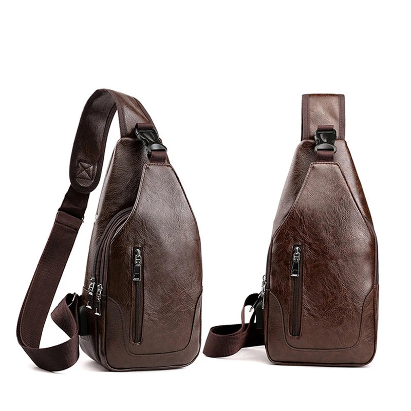 Innovative USB Charging Crossbody Bag - Secure & Convenient for the Modern Man