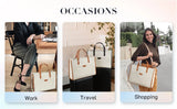15.6-Inch Women's Canvas Laptop Tote Bag – Stylish Work Briefcase & Travel Shoulder Bag