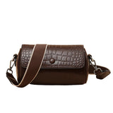 Elegant Croco Cowhide Leather Shoulder Bag – A Barrel-Shaped Fashion Statement