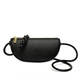 Genuine Leather Crescent Crossbody & Mini Shoulder Bag with Braided Strap