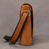 Men's Crazy Horse Leather Crossbody Messenger Bag – Fits A4 Documents