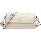 Elegant Croco Cowhide Leather Shoulder Bag – A Barrel-Shaped Fashion Statement