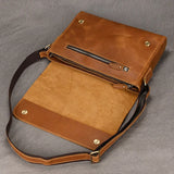 Men's Crazy Horse Leather Crossbody Messenger Bag – Fits A4 Documents