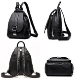 Vintage Leather Backpack - Stylish School & Travel Bag for Girls