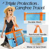 Large Capacity Beach Tote Bag – Foldable Waterproof Travel & Pool Bag