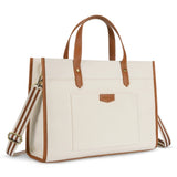 15.6-Inch Women's Canvas Laptop Tote Bag – Stylish Work Briefcase & Travel Shoulder Bag