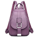 Vintage Leather Backpack - Stylish School & Travel Bag for Girls