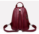 Vintage Leather Backpack - Stylish School & Travel Bag for Girls