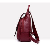 Vintage Leather Backpack - Stylish School & Travel Bag for Girls