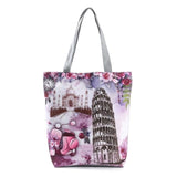 European Inspired Printed Beach Tote Bag