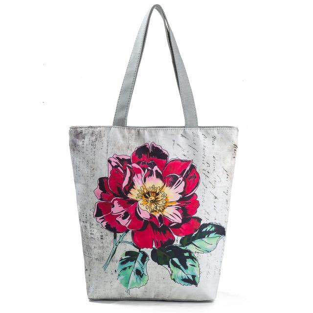 Chic Floral Canvas Handbag