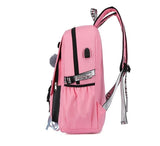 Tech-Savvy Trendsetter - Casual USB Charging School Backpack for Girls