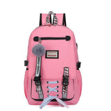 Tech-Savvy Trendsetter - Casual USB Charging School Backpack for Girls