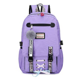 Tech-Savvy Trendsetter - Casual USB Charging School Backpack for Girls