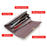 Chic Split Leather Long Wallet - Elegance Meets Functionality