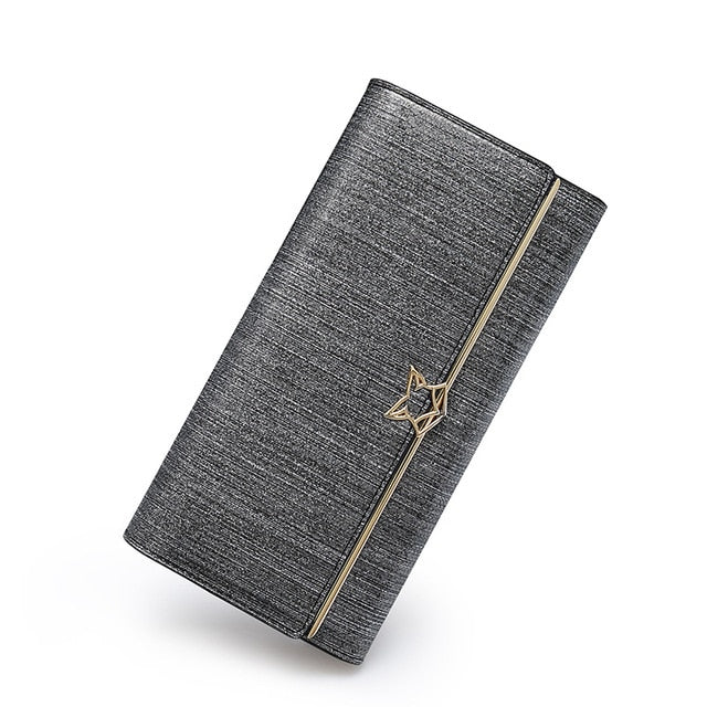 Chic Split Leather Long Wallet - Elegance Meets Functionality