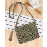 Bohemian Elegance Straw Clutch - Fashionable Tassel Handbag for Women