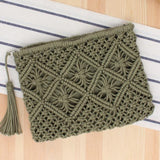 Bohemian Elegance Straw Clutch - Fashionable Tassel Handbag for Women