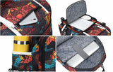 Patterned Student Laptop Backpack - USB Oxford Travel Knapsack