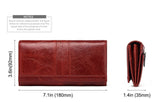 Elegant Genuine Leather Long Wallet - Secure RFID Multi-Card Holder for Women