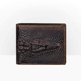 Elegant Crocodile Pattern Leather Wallet - Compact Men’s Accessory