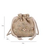 Charming Lace Bucket Shoulder Bag - Knitted Elegance