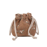 Charming Lace Bucket Shoulder Bag - Knitted Elegance