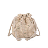 Charming Lace Bucket Shoulder Bag - Knitted Elegance