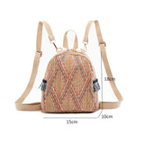 Ethnic Style Hand-Woven Diagonal Backpack - Unique Straw Braided Elegance