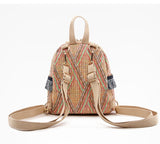 Ethnic Style Hand-Woven Diagonal Backpack - Unique Straw Braided Elegance