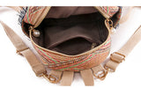 Ethnic Style Hand-Woven Diagonal Backpack - Unique Straw Braided Elegance