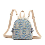 Ethnic Style Hand-Woven Diagonal Backpack - Unique Straw Braided Elegance