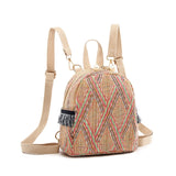 Ethnic Style Hand-Woven Diagonal Backpack - Unique Straw Braided Elegance